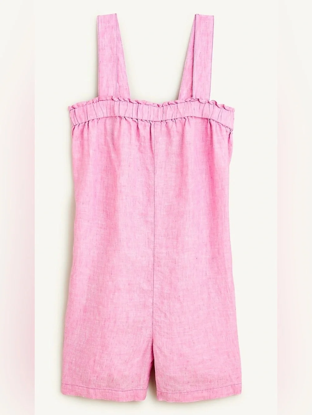 J. Crew Relaxed Linen Romper in Pink Size M